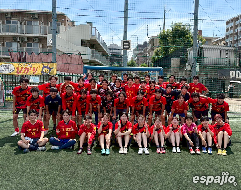 中央大学FC.ORSO様オリジナル昇華ユニフォーム着用集合お写真-