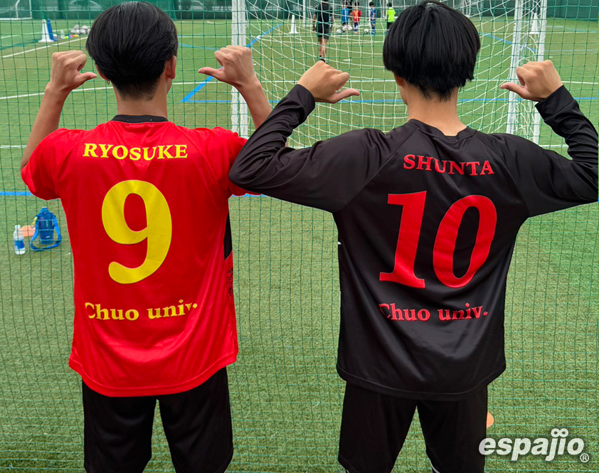 中央大学FC.ORSO様オリジナル昇華ユニフォーム着用お写真背面