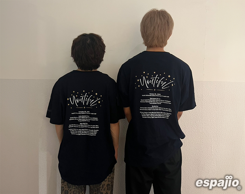 星薬科大学UNSUB様オリジナルデザインＴシャツ着用お写真背面