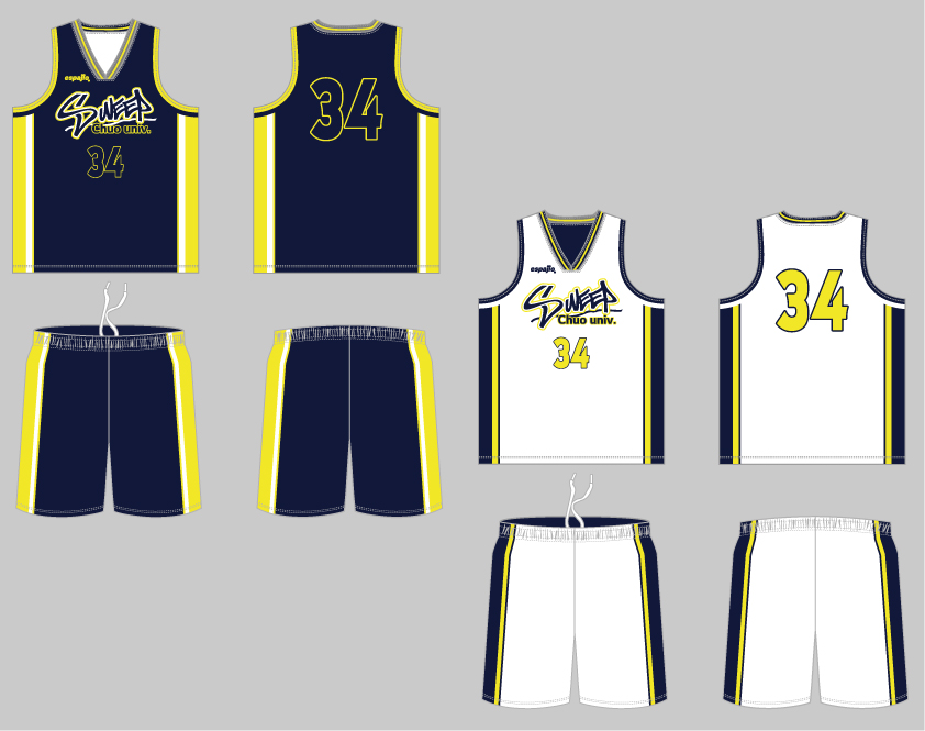 中央大学SWEEP様バスケユニフォーム上下セットデザイン再