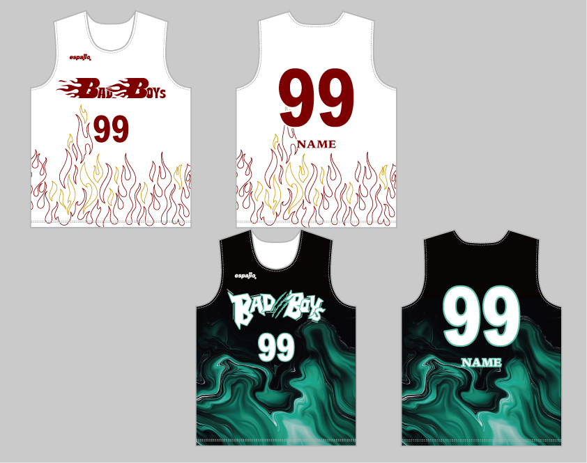BAD-BOYS様バスケユニフォームシャツリバーシブルデザイン