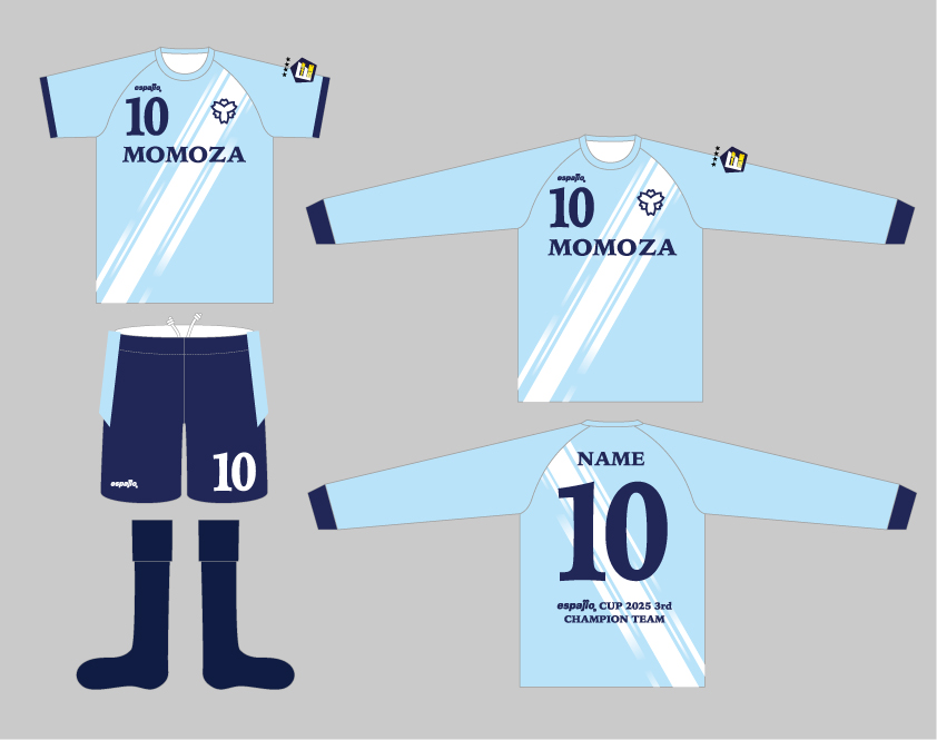 日本体育大学MOMOZA様フットサル大会優勝ユニ