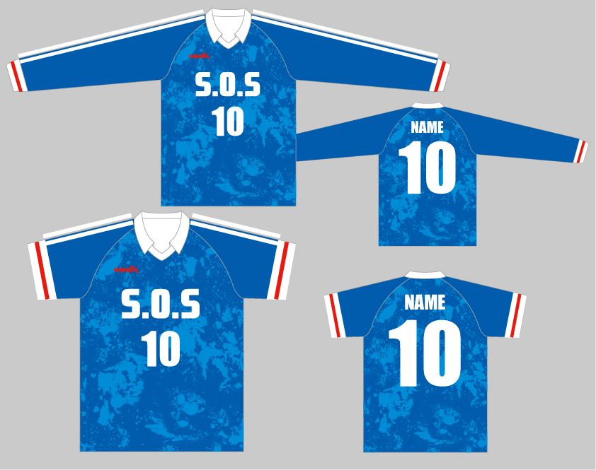 大正大学S.O.S様フットサルユニフォームデザイン