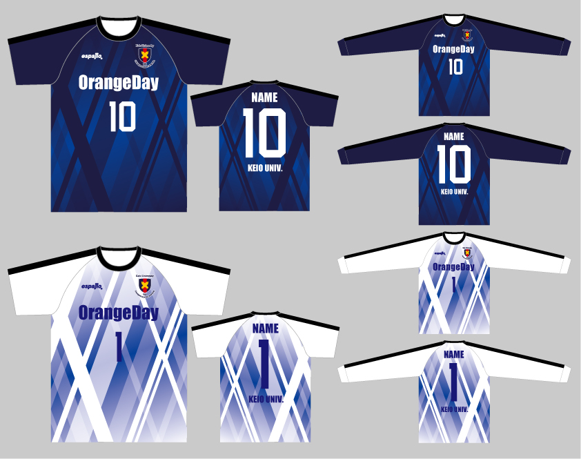 慶應義塾大学OrangeDay様オリジナルユニフォームデザイン