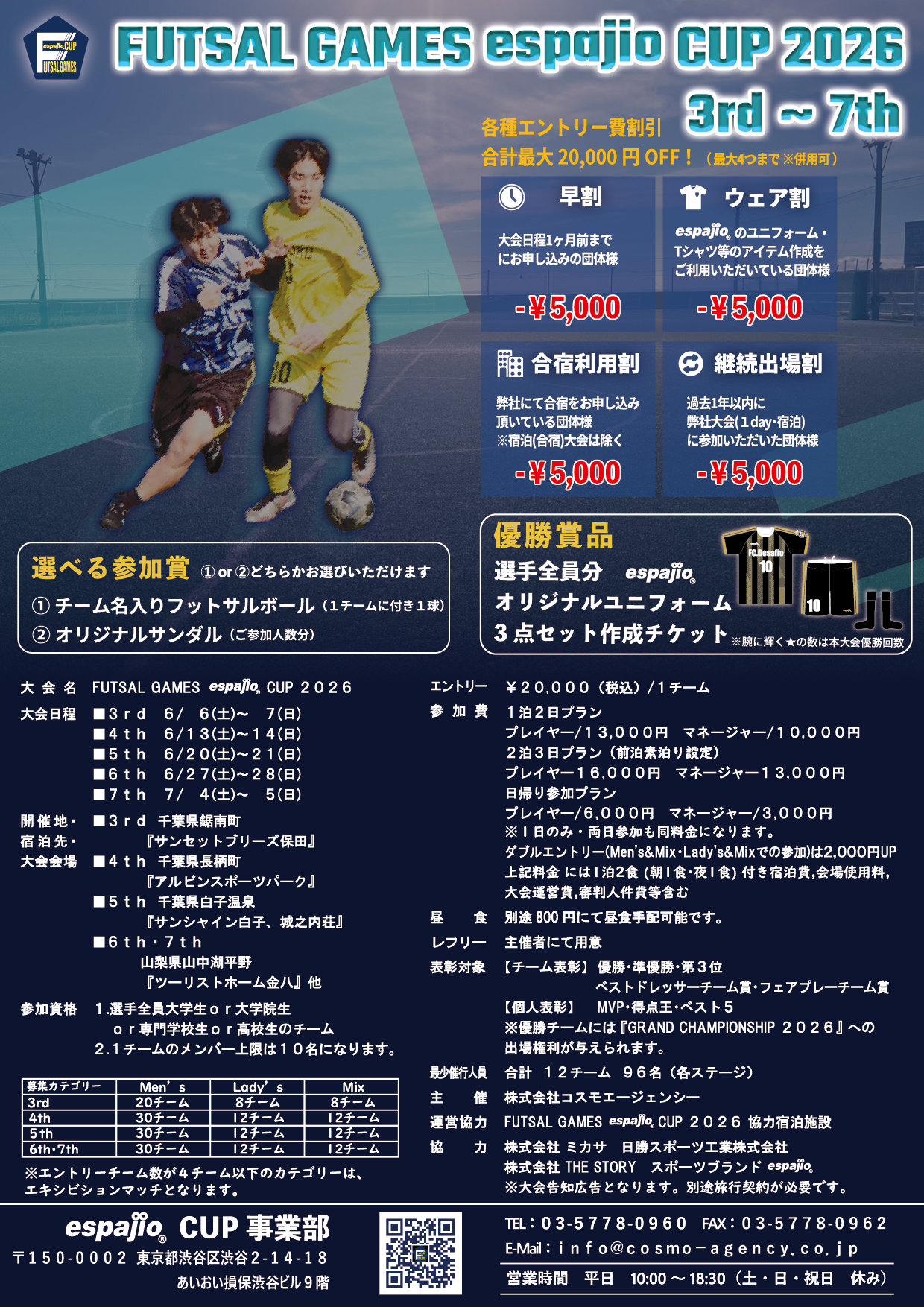 FUTSALGAMESespajioCUP2026_3rd-7th 夏季フットサル大会情報