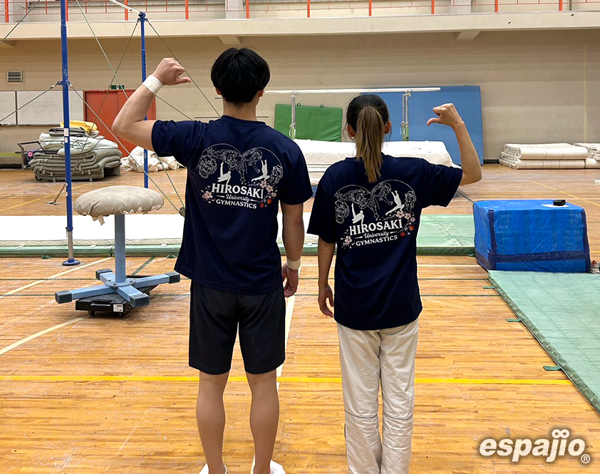 弘前大学器械体操競技部様クラブTシャツ着用お写真背面