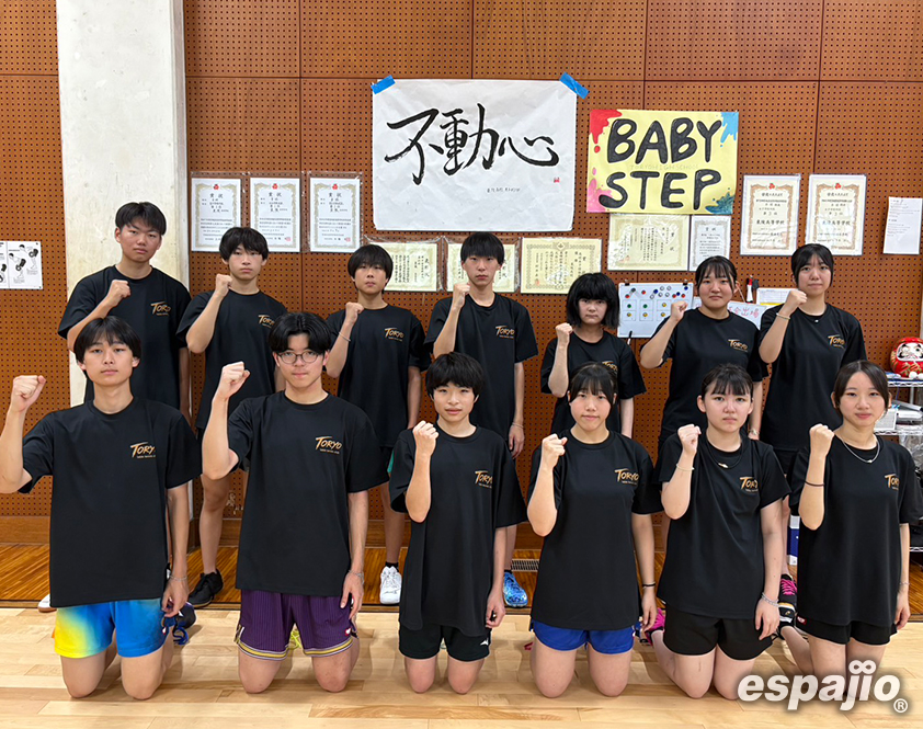 宮城東陵高校卓球部様オリジナルクラブTシャツ着用集合お写真