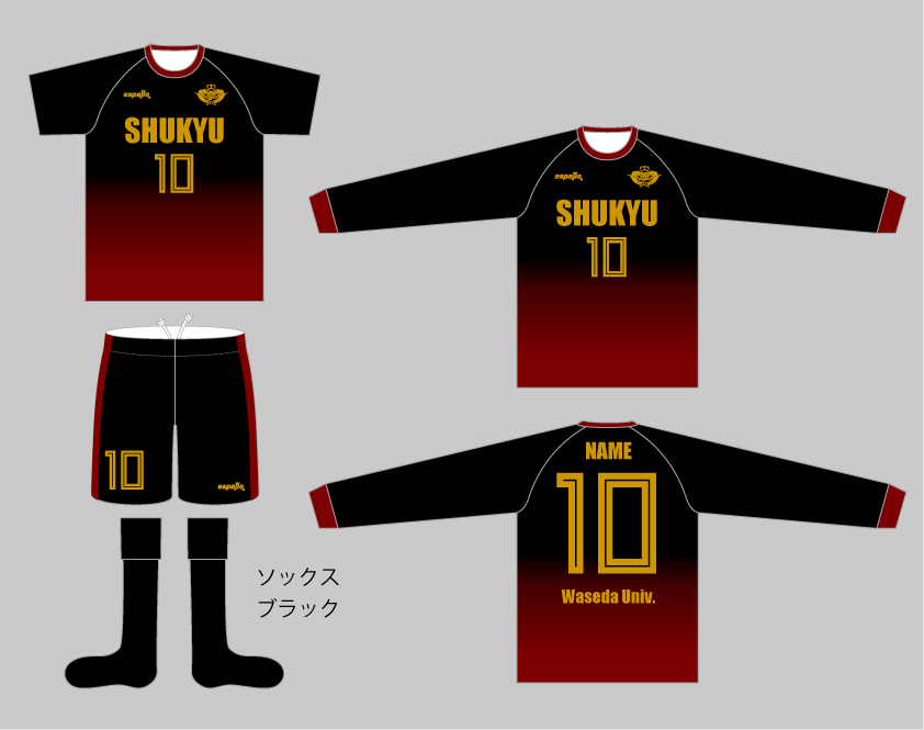 早稲田大学蹴球同好会様フットサルユニフォームデザイン