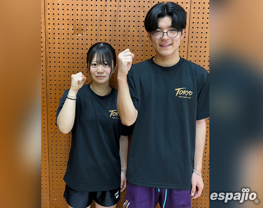宮城東陵高校卓球部様オリジナルクラブTシャツ着用お写真前面