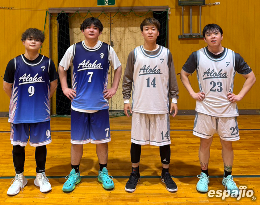 Aloha様リバーシブルバスケユニフォーム着用お写真ワイドタイプ前面