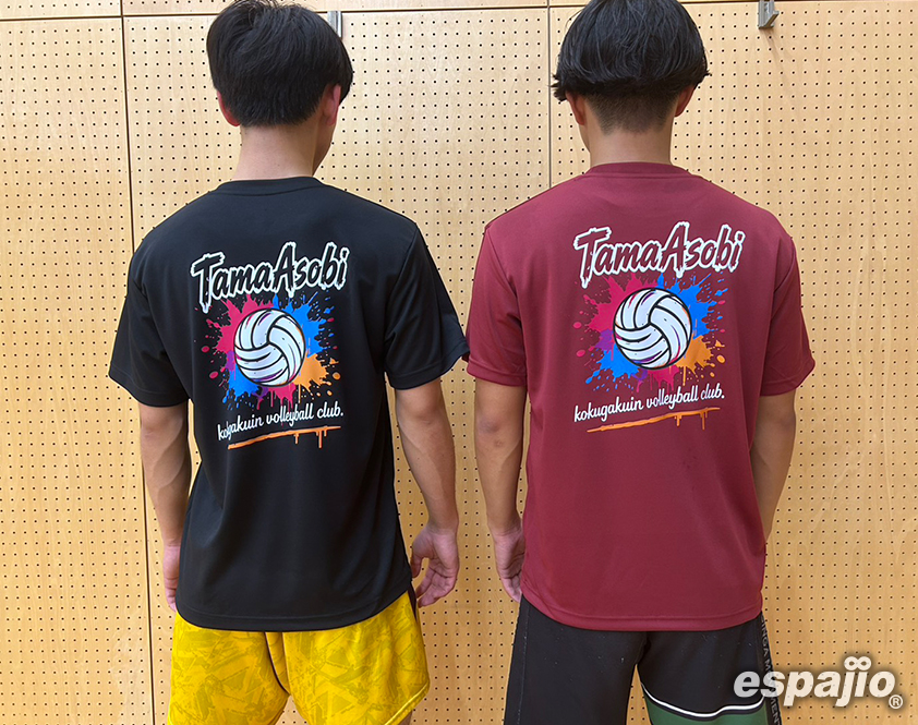 國學院大學バレーボールサークルたまあそび様オリジナルTシャツ着用お写真背面