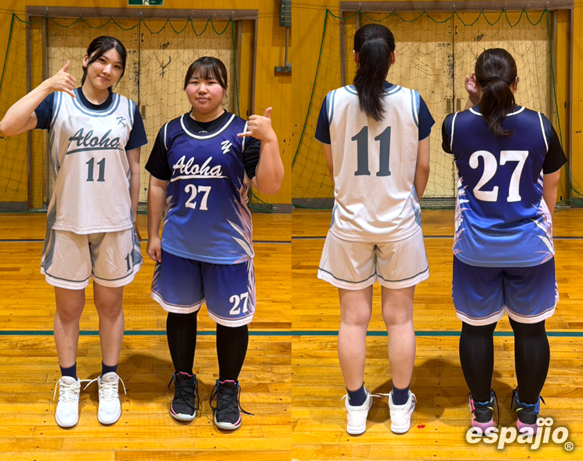 Aloha様リバーシブルバスケユニフォーム着用お写真前面背面