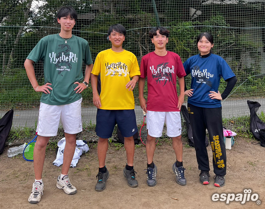 早稲田大学ヤング庭球同好会硬式部様オリジナルドライTシャツ着用お写真前面
