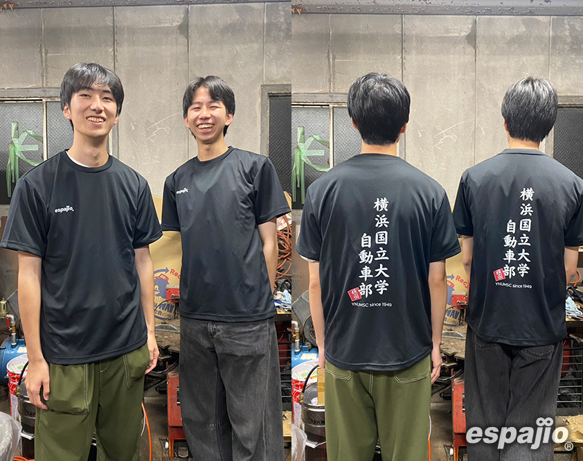 横浜国立大学自動車部様オリジナルTシャツ着用お写真前後