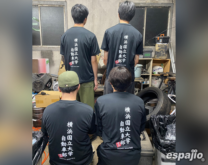 横浜国立大学自動車部様オリジナルTシャツ着用集合お写真背面