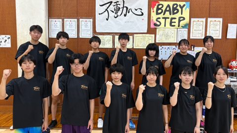 宮城東陵高校卓球部様オリジナルクラブＴシャツ着用集合お写真