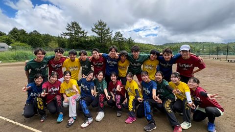 早稲田大学ヤング庭球同好会硬式部様オリジナルドライTシャツ着用集合お写真